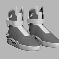 Modern High Top Gray And White Shoes With Strap Detail And White Sole Design