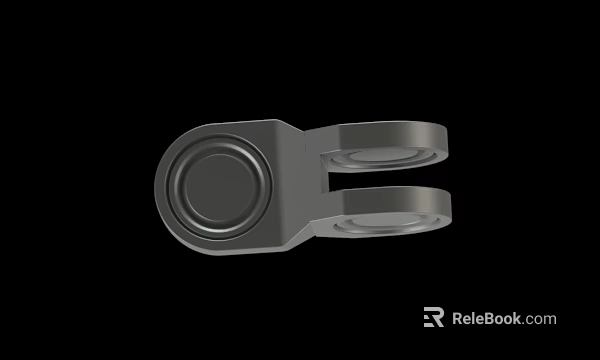Shiny Stainless Steel Mechanical Component With Circular Base And Double Rings 3d model 