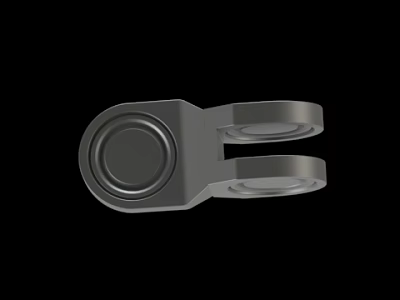 Shiny Stainless Steel Mechanical Component With Circular Base And Double Rings 3d model