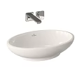 Multiple Modern White Ceramic Washbasin Designs With Basin Faucets For Bathroom 3d model