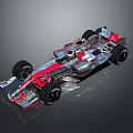 Silver and Red Formula 1 Race Car With Streamlined Modern Exterior Aerodynamic Design