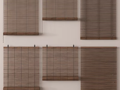 Various Styles of Wooden Window Blinds for Home Interior Decoration and Use 3d model