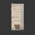 White Home Refrigerator With Colorful Photos And Stickers On Door Surface