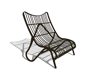 Stylish Modern Metal Lounge Chair With Striped Design For Outdoor Relaxation 3d model