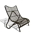 Stylish Modern Metal Lounge Chair With Striped Design For Outdoor Relaxation