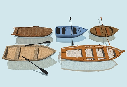 canoe rowing 3d model