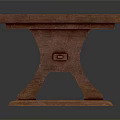 Solid Wood Rustic Table With Unique Sturdy Leg Design And Smooth Tabletop
