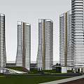 Urban Residential Complex With High Rise Buildings And Landscaped Green Spaces