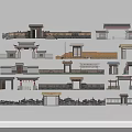 Traditional Chinese Architecture Elements Featuring Different Gates Walls And Roof Structures 3d model