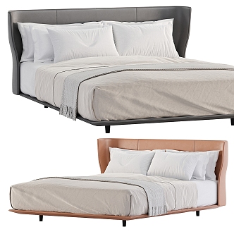 Modern Double Bed 3d model