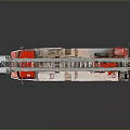 Red Fire Truck With Extended Ladder And Emergency Equipment On