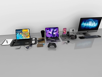 Modern Computer and Digital Products 3d model