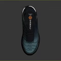 Modern Black And Blue Reflective Sneakers With Cushioned Sole And Lace Up Details