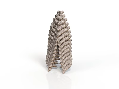 Light Gray Pinecone Shaped Household Item With Layered Leaf Decorative Structure 3d model