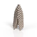 Light Gray Pinecone Shaped Household Item With Layered Leaf Decorative Structure