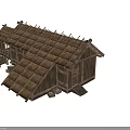 Ancient Traditional Building With Thatched Roof Wooden Frames And Classic Architectural Design