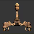 Detailed 3D Rendered Scorpion Model With Brown Exoskeleton And Dark Background Reflection