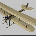 Vintage Cream Colored Biplane Passenger Plane Featuring Propeller Double Wings and Classic Fuselage