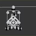 Metal Helicopter Model With Detailed Mechanical Structure Rotor Blades And Wheels
