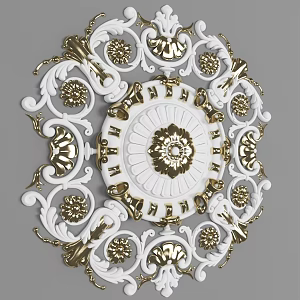 French carved lamp panel 3d model