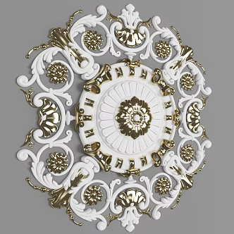 French carved lamp panel 3d model
