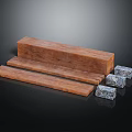 Various Types of Natural Wood Planks and Stone Blocks Material Samples