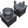 Industrial Equipment Featuring Rotating Circular Turntable Conveyor System And Control Panel