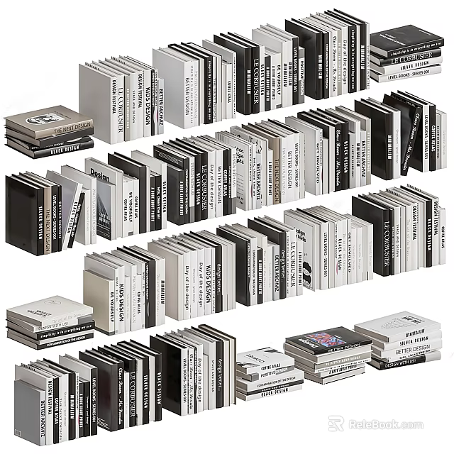 Stacked Books and Magazines Collection with Various Sizes and Different Covers 3d model 