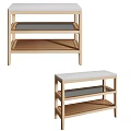 Modern Wooden Storage Shelves With Open Multi-tier Design And Functional Two Piece Structure 3d model