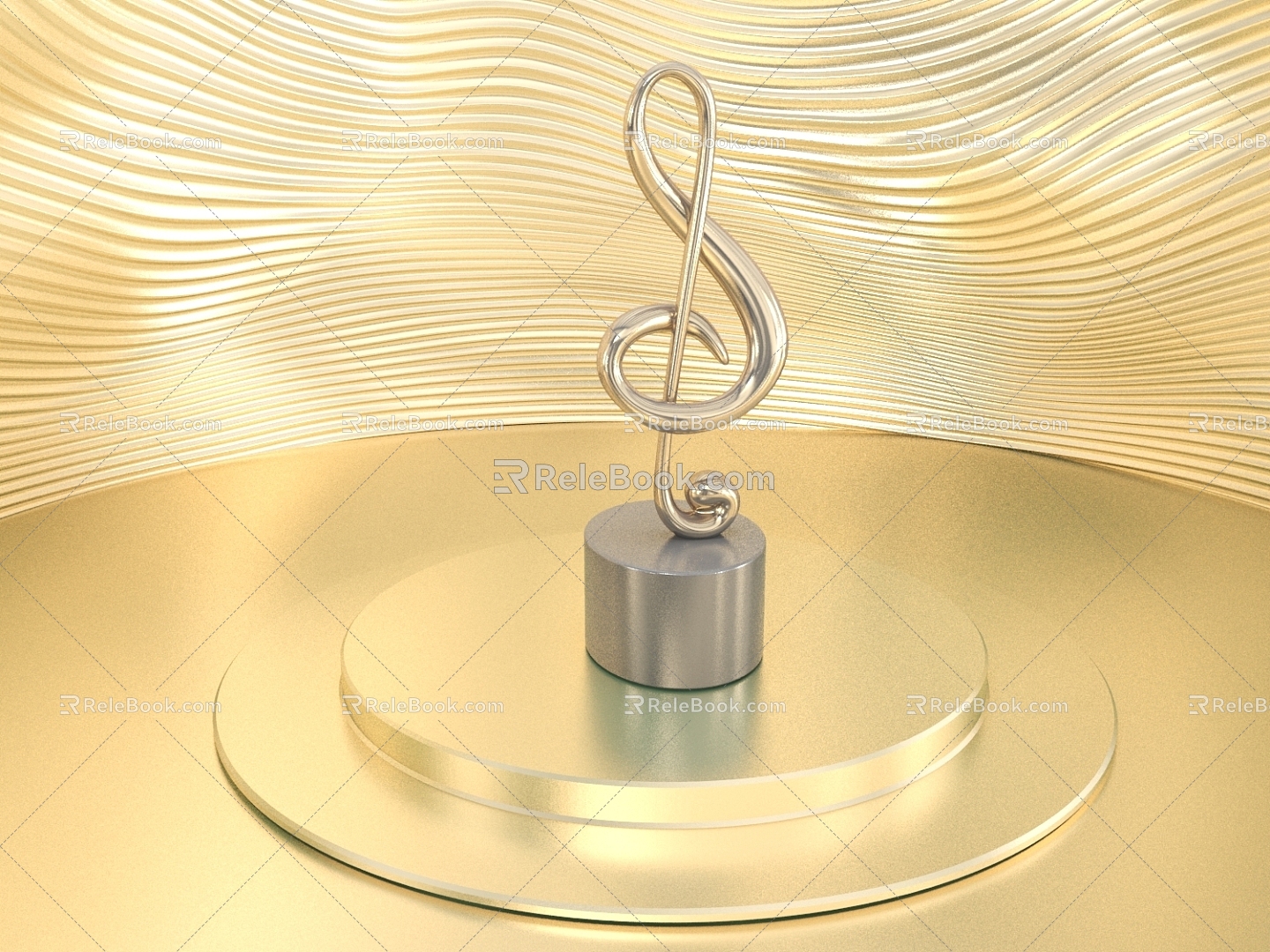 Modern trophy gold trophy background model