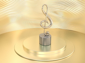 Modern trophy gold trophy background 3d model