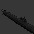 Black Submarine Model Exterior Design With Conning Tower And Smooth Surface 3d model