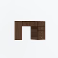 Practical Wooden Desk with Drawers and Storage Cabinets for Home Office