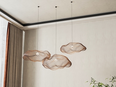 Wind pendant lamp combination 3d model