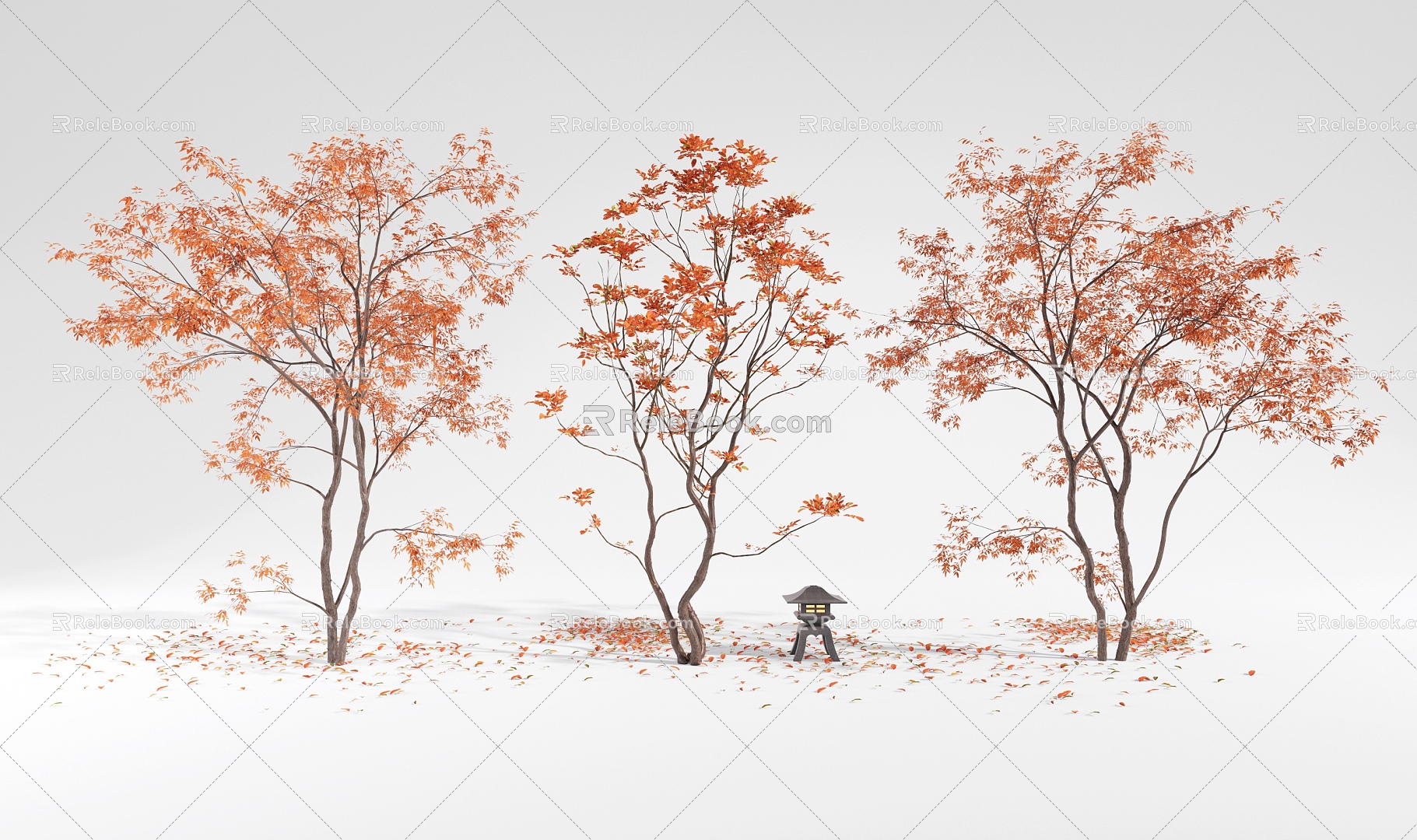 Modern Maple Red Maple Landscape Tree 3d model