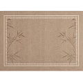 Beige Square Rug With Decorative Border And Bamboo Leaf Corner Design 3d model