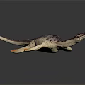 Realistic Plesiosaur Dinosaur Toy With Purple White Body And Orange Feet