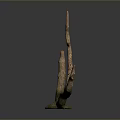 Natural Twisted Branch Sculpture With Textured Surface And Organic Shape