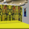 Vibrant Graffiti Art Interior With Colorful Balloons Purple Blue Lighting And Yellow Corridor