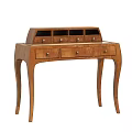 Classic Wooden Dressing Table With Multiple Drawers And Elegant Curved Legs