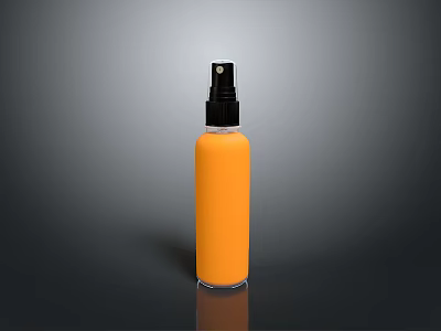 Practical Orange Spray Bottle With Black Nozzle And Transparent Base For Household Use 3d model