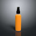 Practical Orange Spray Bottle With Black Nozzle And Transparent Base For Household Use 3d model