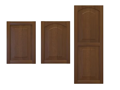 Brown Wooden Cabinet Doors With Various Panel Designs And Styles 3d model