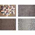 Square Rugs With Geometric Textured And Polka Dot Patterns In Various Colors 3d model