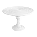 Modern White Round Dining Table With Spiral Base And Concentric Circle Top 3d model