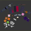 Halloween Themed Building Block Scene Components With Pumpkin Lanterns Ghost Decorations And Tombstone Figures