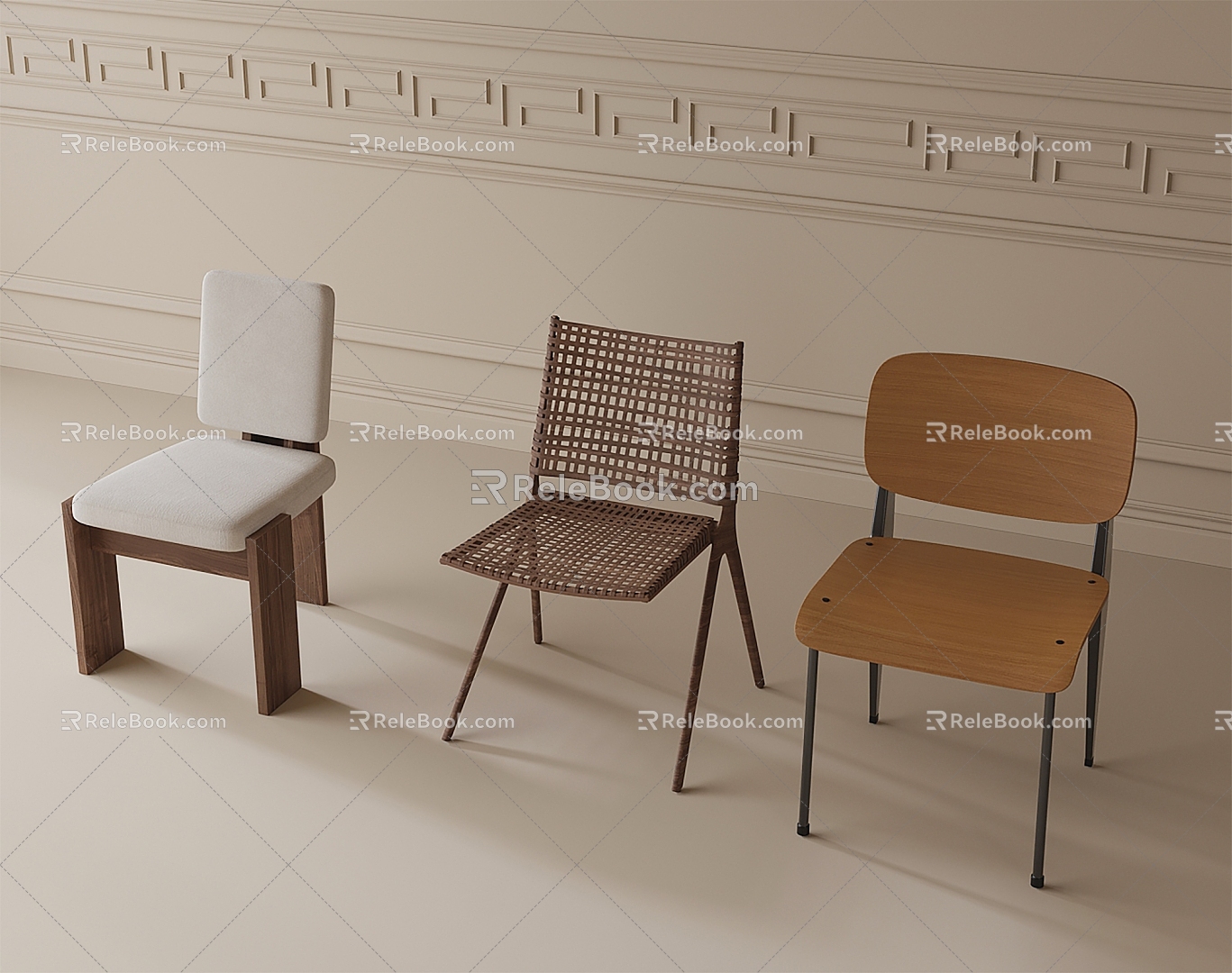 Modern Dining Chair Single Chair Leisure Chair 3d model