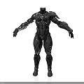 Futuristic Armored Character With Muscular Mechanical Armor And Full Body Design