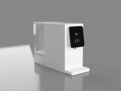 Sleek White Countertop Water Dispenser With Black Display For Daily Use 3d model