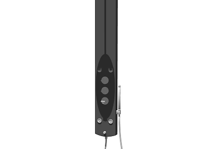 Black Vertical Shower Head With Multiple Spray Nozzles And Adjustable Design 3d model
